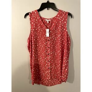 NWT Maurices Button Down Blouse - Pink and White Spotted - XL